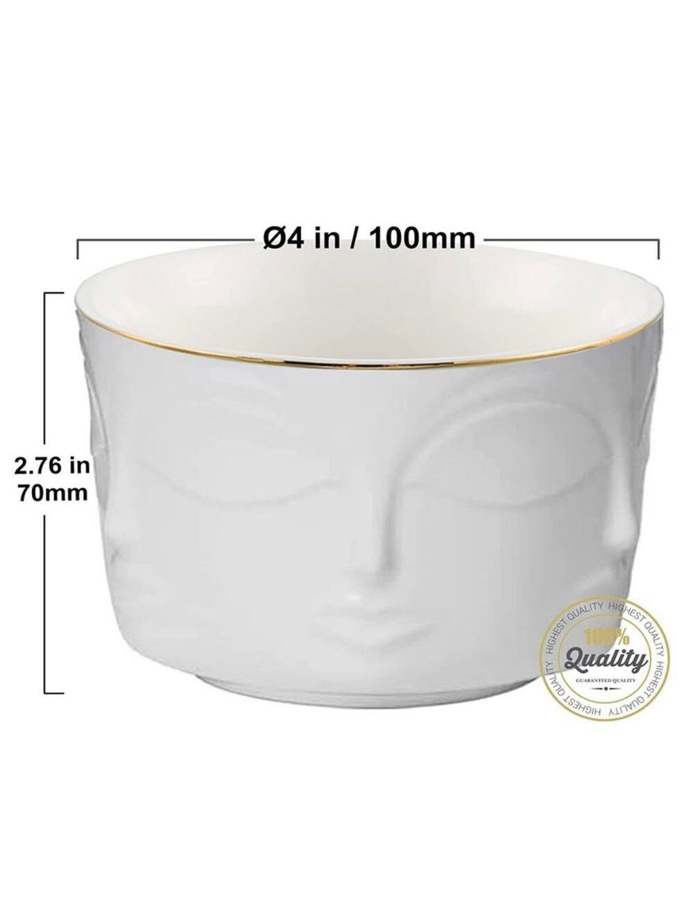 Set of 4 Stunning Face Pot Indoor Planter - Picture 4 of 4